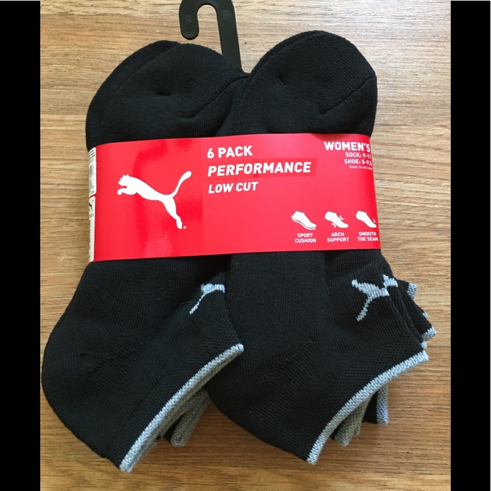 Puma Women's Low Cut Performance Socks 6 Pack Size 9-11